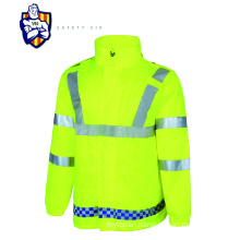 High Visibility Safety Orange Jackets Mens Winter Coats Reflective Rain Jacket Wholesale orange hi viz fleece jacket